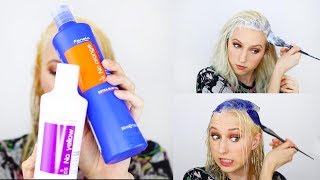 Bleaching My Roots  Tone With Fanola No Orange Shampoo [upl. by Atilam]