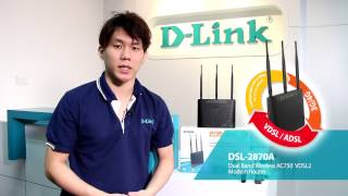 DLink DSL2870A Dual Band Wireless AC750 VDSL2 Modem Router Thai [upl. by Navad75]