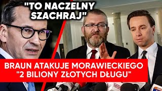 quot2 biliony złotych długuquot Konfederacja uderza w Morawieckiego To naczelny szachraj [upl. by Anivek863]