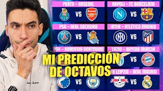 OCTAVOS de FINAL de la CHAMPIONS LEAGUE 202324 Mi PREDICCIÓN y PORCENTAJES [upl. by Nahrut]