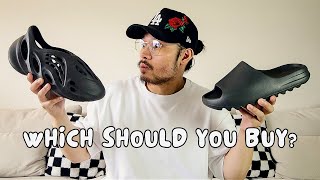 YEEZY SLIDE REVIEW amp ON FOOTFOAM RUNNER COMPARISON [upl. by Stout224]