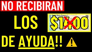 IMPORTANTE Estas Personas NO RECIBIRAN Cheques de ESTÍMULO de 1400  NUEVO CAMBIO SOBRE ESTIMULO [upl. by Balough]