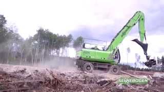 SENNEBOGEN  Timber Handling 830 Mobile Trailer Machine and 825 Material Handler in the USA [upl. by Jochebed674]