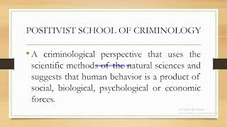 What is Positivist school of criminology [upl. by Petuu650]