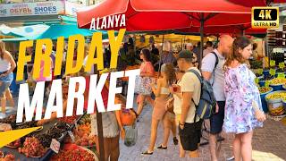 Alanya Friday Market  Bazaar Walking Tour  September 2024 [upl. by Felice489]