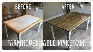 DIY Dining Room Table Makeover  Farmhouse Table Edition [upl. by Darrell]