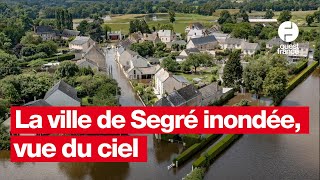 Vue du ciel la crue exceptionnelle pour un mois de juin à Segré [upl. by Eiznikcm]