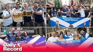 Scotland at Euro 2024 Tartan Army arrive in Munich for Germany game  and give their predictions [upl. by Ahcirt945]