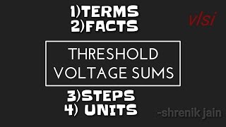 THRESHOLD VOLTAGE sums MOS transistorPMOSNMOS VLSI [upl. by Thielen]