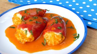 Pimientos rellenos de bacalao 🍴 con salsa de piquillos [upl. by Ranna506]