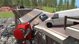 Collapsing Bridge Pileup Crashes 10  BeamNGdrive [upl. by Brufsky]