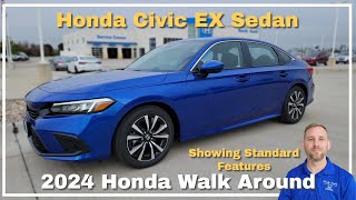 2024 Honda Civic EX Sedan Walkaround Standard Features [upl. by Poree77]