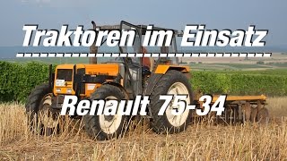 Traktoren im Einsatz Renault 7534 beim Scheibeneggen FULL HD Film [upl. by Tews]