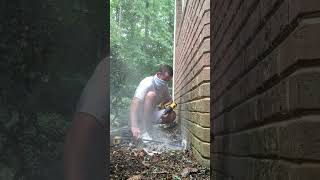 CLEANING a DRYER VENT Very Low in CRAWL SPACE 4 cycles to DRY LOAD OF CLOTHES almetaldryervent [upl. by Iris517]