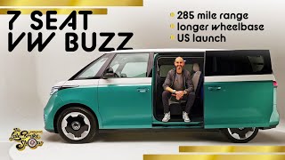 VW ID Buzz 7seater LWB Long Range EV MPV  FIRST LOOK [upl. by Auoy]