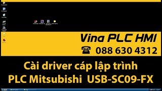 Cài driver cáp lập trình PLC Mitsubishi USBSC09FX AMSAMOTION vàng [upl. by Selwin]