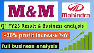 MampM Q1 FY25 Result out  Full business analysis  20 profit increase  mahindra mahindrathar [upl. by Pollard]