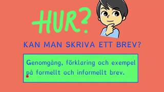 HUR SKRIVER MAN ETT BREV [upl. by Kenon]