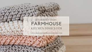 How To Knit A Farmhouse Kitchen Dishcloth  Knit Dishcloth For Beginners [upl. by Annairb744]