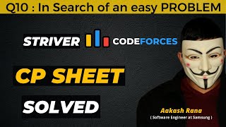 In search of an Easy Problems  Striver CP Sheet  Codeforces  Competitive Programming striver [upl. by Nedra]