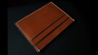 FREE PATTERN  EASY TO MAKE CARD HOLDER V2  ASMR SOUDNS LEATHER CRAFT [upl. by Eerehs]