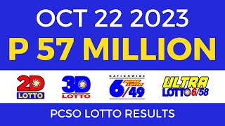 Lotto Result October 22 2023 9pm Complete Details [upl. by Nodnal]