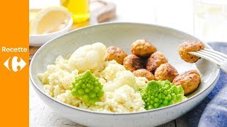 Risotto crémeux au chou romanesco choufleur et boulettes de légumes [upl. by Falk198]