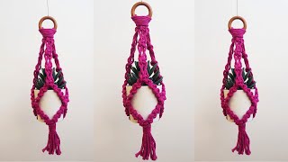 DIY mini PORTA MACETAS de MACRAME paso a pasoDIY Mini Macrame Plant Hanger Tutorial [upl. by Miles]