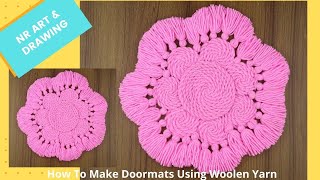 Amazing Doormat Making Idea  How To Make Doormats Using Woolen Yarn  DIY Handmade Doormat [upl. by Anitsej]