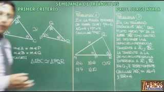 SEMEJANZA DE TRIANGULOS PRIMER CRITERIO [upl. by Cheffetz73]