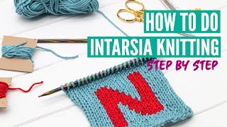 Intarsia Knitting Tutorial  Step by Step [upl. by Hellene]