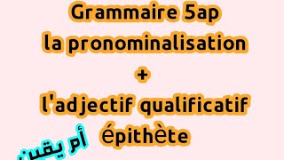 Grammaire 5ap la pronominalisation  ladjectif qualificatif épithète [upl. by Mychal]