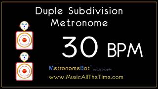 Duple subdivision metronome at 30 BPM MetronomeBot [upl. by Noyad562]