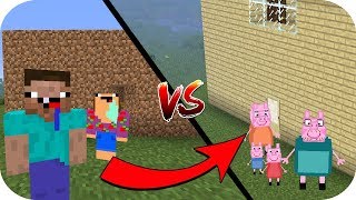 CASA NOOB VS CASA PEPPA PIG MINECRAFT TROLL  ROLEPLAY [upl. by Berners710]