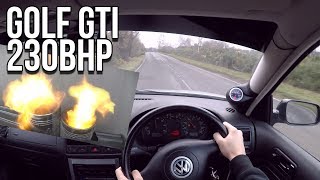 RAGGING A GTI POV 230 BHP  Stage 2 Map  Overrun pops and bangs [upl. by Burnley935]