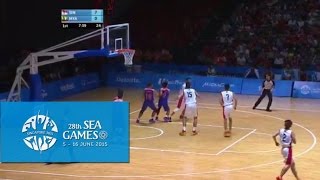 Basketball Mens SIN vs MYA Day 4 First half highlights  28th SEA Games Singapore 2015 [upl. by Neelear824]