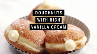 Doughnuts with rich vanilla cream [upl. by Ennayk]