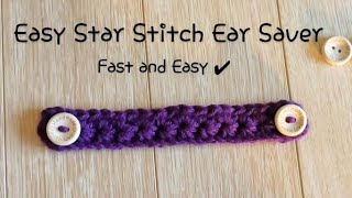 ⭐ Easy crocheted star stitch ear saver tutorial⭐ [upl. by Elnar]