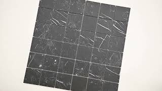 Regallo Marquina Noir 2X2 Matte Porcelain Mosaic Tile [upl. by Eichman]