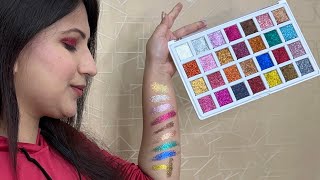 Under Rs 50  Best Affordable Glitter Eyeshadow Palette  Pigment Play Nykaa Review [upl. by Netneuq]