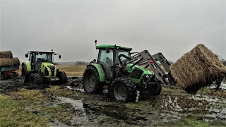 DeutzFahr w bagnie czyli Extremalne zwożenie siana 2016 Cz2Mega Wtopy [upl. by Ennovad]