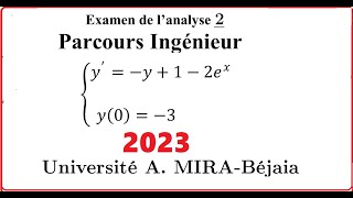 Examen analyse 2 Béjaia 2023 ST Ingénieur info math SM [upl. by Eirrod675]