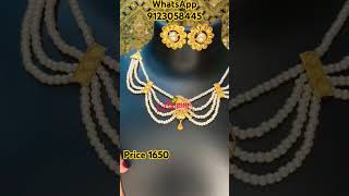 1gm gold plated butiful necklace with earring  price 1650anusplanet8119 [upl. by Altheta690]