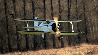 Byrons Models Beechcraft Staggerwing Maiden Flight [upl. by Herrick776]