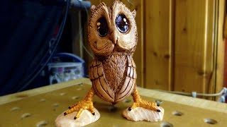 wood carve a basic owl  dremel power carving [upl. by Ji3]