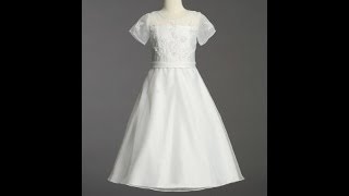 First Communion Dress with Beaded Satin and Organza  LCD016 [upl. by Wun]