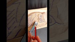 Owl wood carving tutorial shortvideo [upl. by Erb]