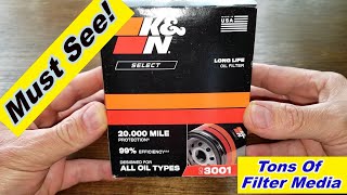 KampN Select Oil Filter Cut Open SO3001 Oil Filter Review [upl. by Anekahs]