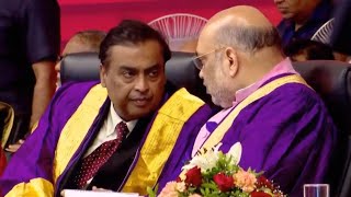 Amit Shah Mukesh Ambani at PDPU convocation in Gujarat [upl. by Satterfield]