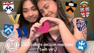 2023 college decision reactions twin ver  20 schools ivies hopkins duke unc and more [upl. by Ased]